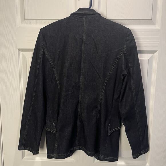 NEW White House Black Market Women's Denim Editor Blazer Jacket Size 14 stretch - Picture 5 of 9